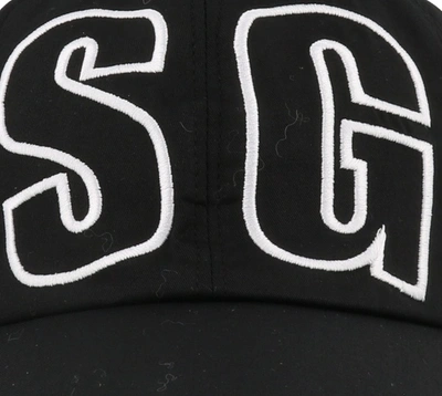 Shop Msgm Logo Embroidered Baseball Cap In Black