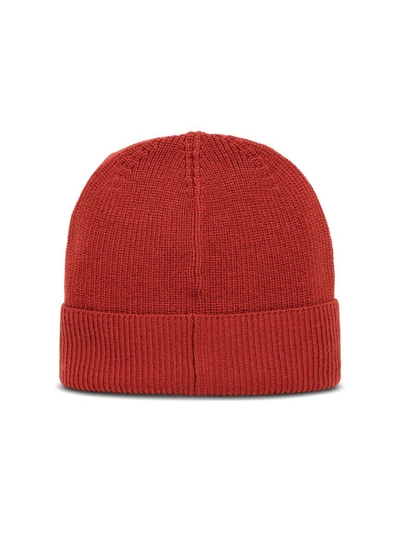 Shop Kenzo Logo Print Beanie In Red