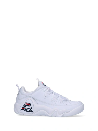 Shop Fila Logo Low Top Sneakers In White