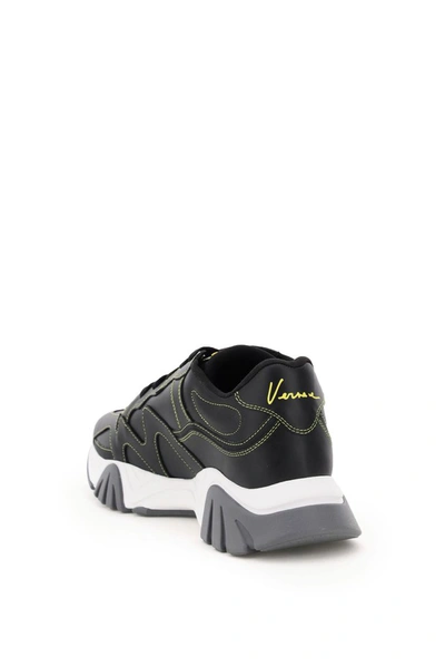 Shop Versace Squalo Medusa Sneakers In Black