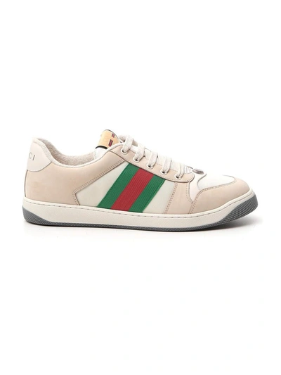 Shop Gucci Screener Sneakers In White