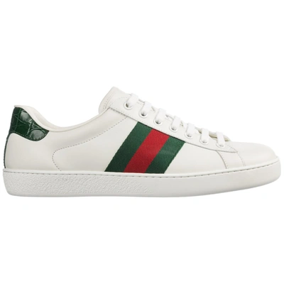 Shop Gucci Ace Leather Sneakers In White