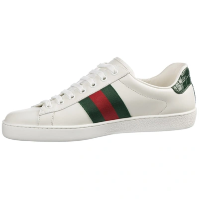 Shop Gucci Ace Leather Sneakers In White