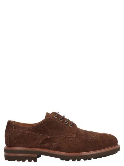Shop Brunello Cucinelli Lace Up Derby Shoes In Brown