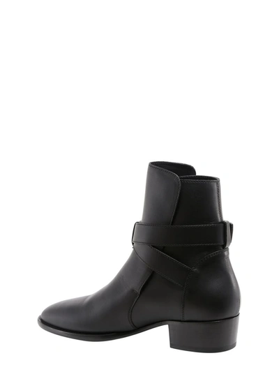 Shop Amiri Buckle Detail Ankle Boots In Black