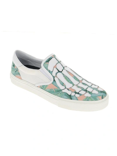 Shop Amiri Banana Leaf Skel Toe Slip On Sneakers In Multi