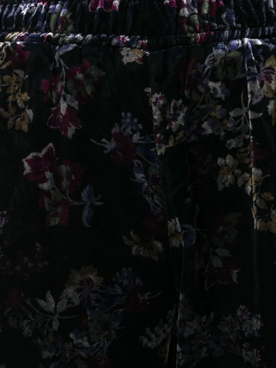 Shop Goldhawk Floral Printed Velvet Trousers In Black