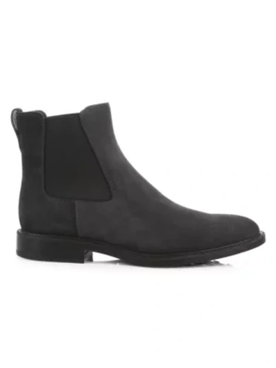 Shop Tod's Leather Chelsea Boots In Dark Grey