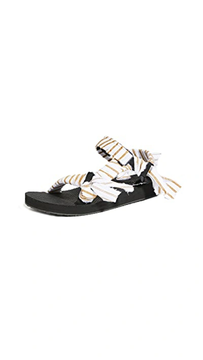Shop Arizona Love X By Any Other Name Sandals In Mustard Stripe
