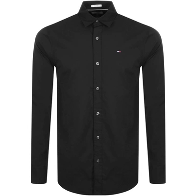 Shop Tommy Jeans Long Sleeved Shirt Black