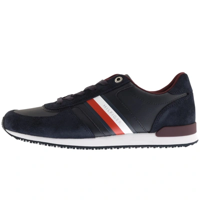 Shop Tommy Hilfiger Iconic Mix Runner Trainers Navy