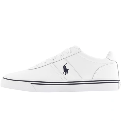 Shop Ralph Lauren Hanford Leather Trainers White