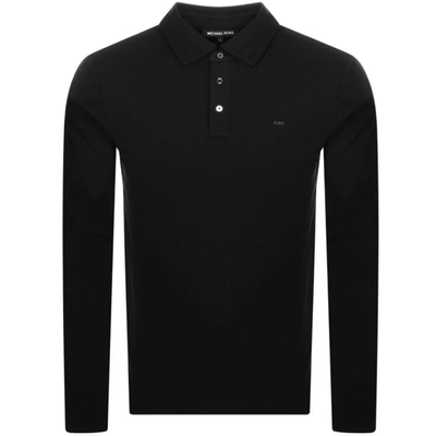 Shop Michael Kors Sleek Long Sleeved Polo T Shirt Black