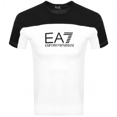 Shop Ea7 Emporio Armani Crew Neck Logo T Shirt White