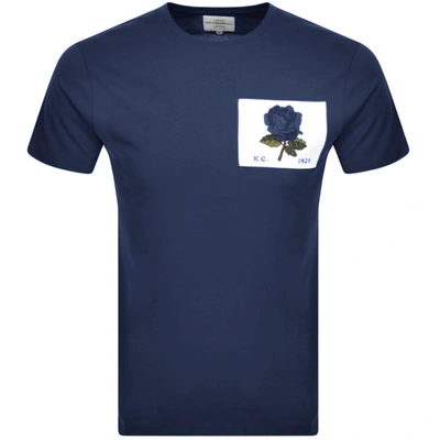 Shop Kent And Curwen Rose Patch Icon T Shirt Blue