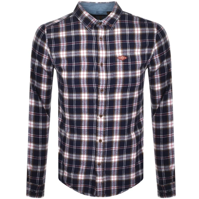 Shop Superdry Lumberjack Long Sleeved Shirt Navy