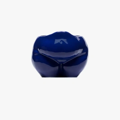 Shop Anissa Kermiche Blue Popotelée Earthenware Pot