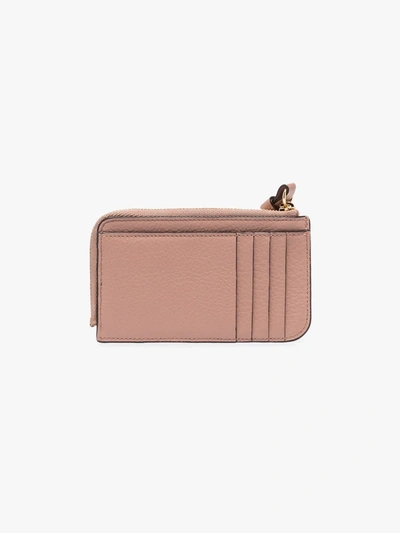 Shop Chloé Pink Alphabet Leather Coin Purse In Brown
