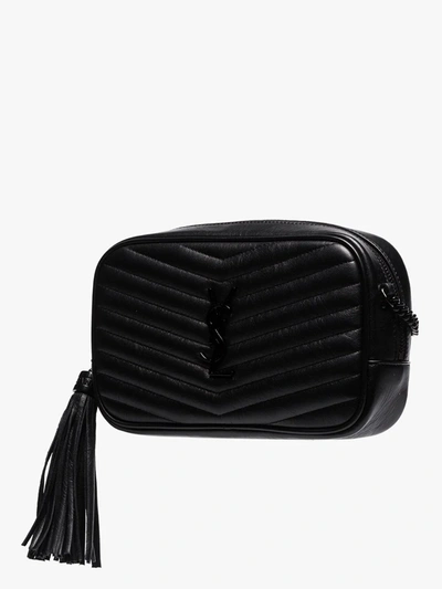 Shop Saint Laurent Black Lou Quilted Leather Mini Bag