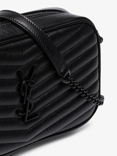 Shop Saint Laurent Black Lou Quilted Leather Mini Bag