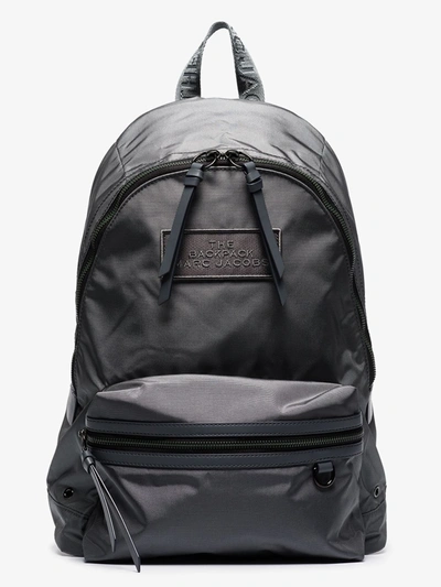 Shop Marc Jacobs Grey Logo Patch Detail Backpack