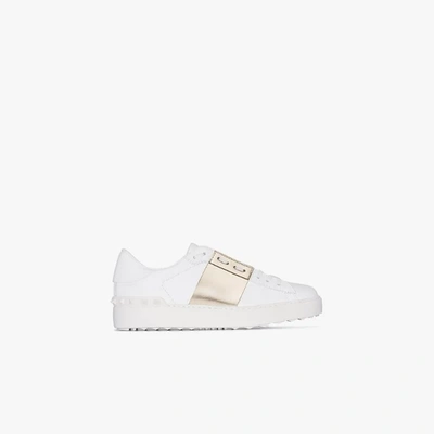 Shop Valentino Open Low Top Leather Sneakers - Women's - Rubber/calf Leather In White