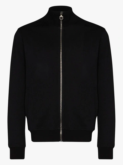 Shop Ferragamo Zip-up Sweater In Black