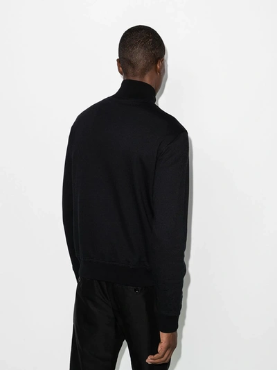 Shop Ferragamo Zip-up Sweater In Black