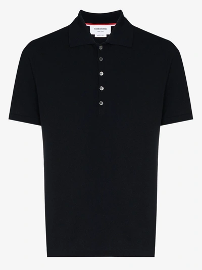 Shop Thom Browne Poloshirt Mit Streifen In Blau