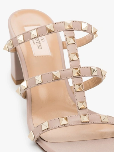 Shop Valentino Neutral Rockstud 70 Leather Sandals - Women's - Calf Leather/goat Skin In Neutrals