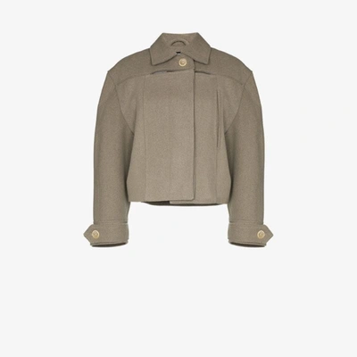 Shop Jacquemus La Veste Albi Boxy Coat In Neutrals