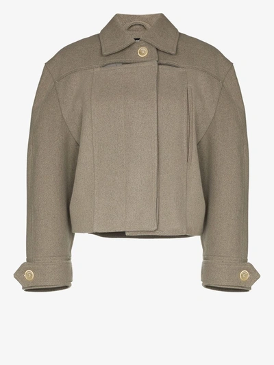 Shop Jacquemus La Veste Albi Boxy Coat In Neutrals