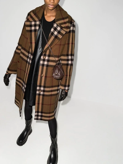 Shop Burberry Purton Vintage Check Wool Coat In Brown