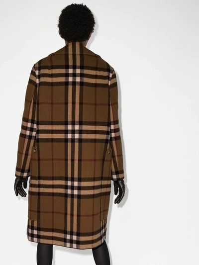 Shop Burberry Purton Vintage Check Wool Coat In Brown