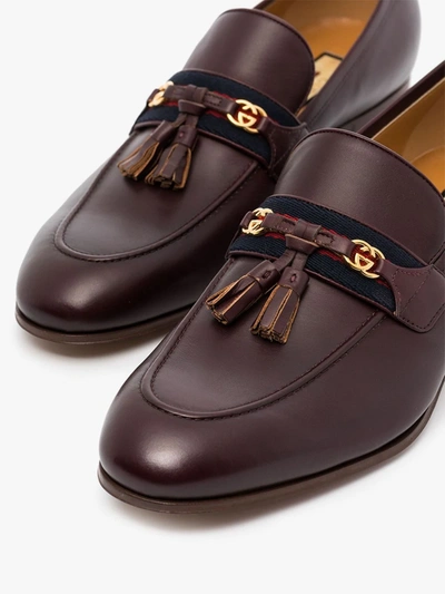 Shop Gucci Loafer Mit Webdetail In Braun