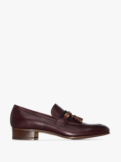 Shop Gucci Loafer Mit Webdetail In Braun