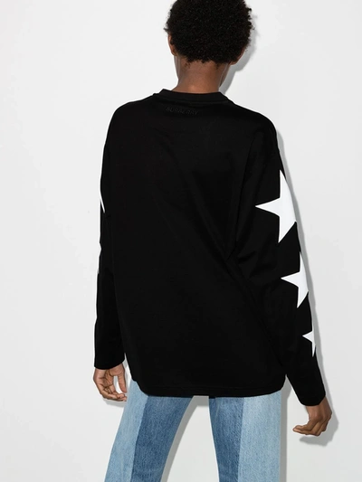 Shop Burberry Creuse Star Print Long Sleeve T-shirt In Black