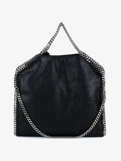 Shop Stella Mccartney Black Falabella Large Faux Leather Tote Bag