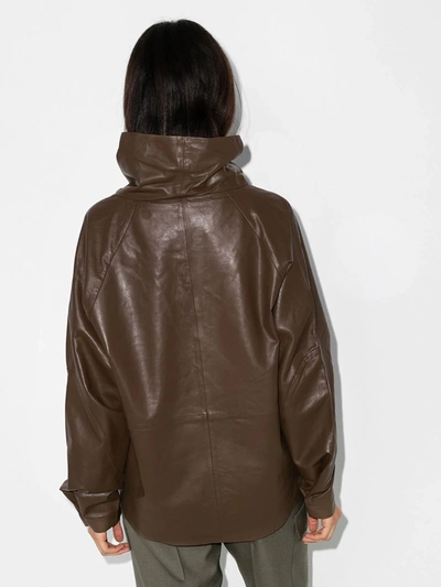 Shop Remain Sortie Leather Sweater In Brown