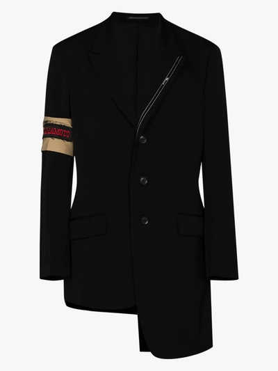 Shop Yohji Yamamoto Selvedge Detail Wool Blazer In Black