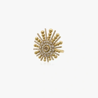 Mindi Mond 18kt Yellow Gold Spoke Diamond Ring In Gold