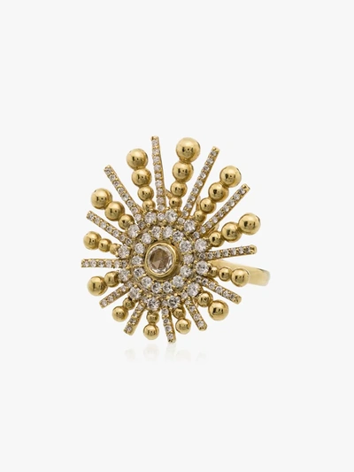 Mindi Mond 18kt Yellow Gold Spoke Diamond Ring In Gold
