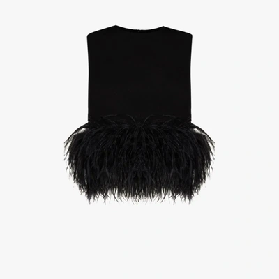 Shop 16arlington Dickinson Sleeveless Feather Top In Black