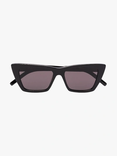 Saint Laurent Black New Wave 276 Cat Eye Sunglasses In Black