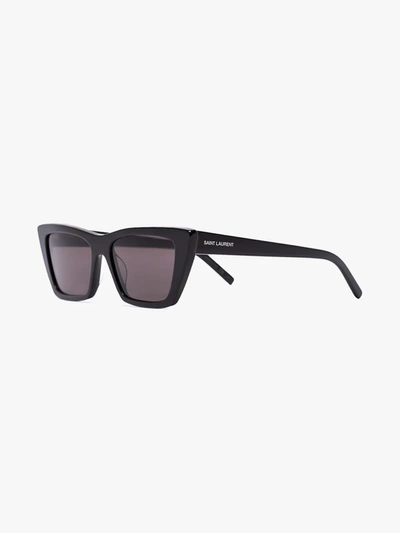 Saint Laurent Black New Wave 276 Cat Eye Sunglasses In Black