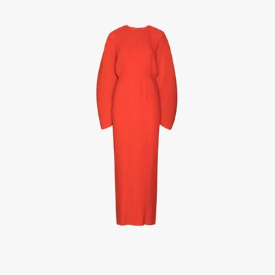 Shop Solace London Mirabelle Pleated Maxi Dress In Orange