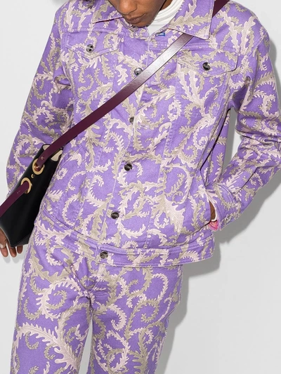 Shop Emilio Pucci Purple X Koché Selva Printed Denim Jacket