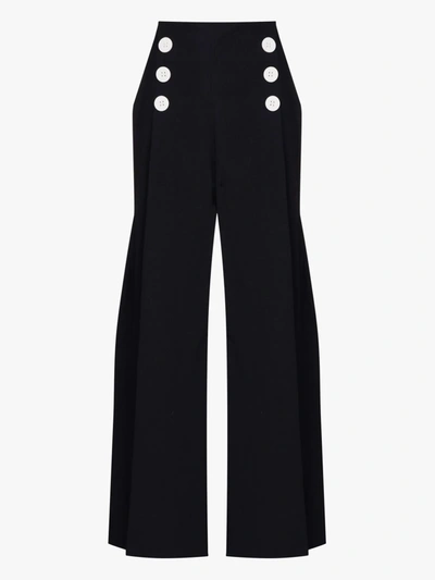 Shop Rosie Assoulin Blue High Waist Sailor Trousers