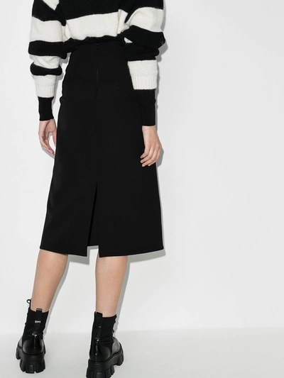 Shop Moncler Black 2 1952 High Waist Midi Skirt