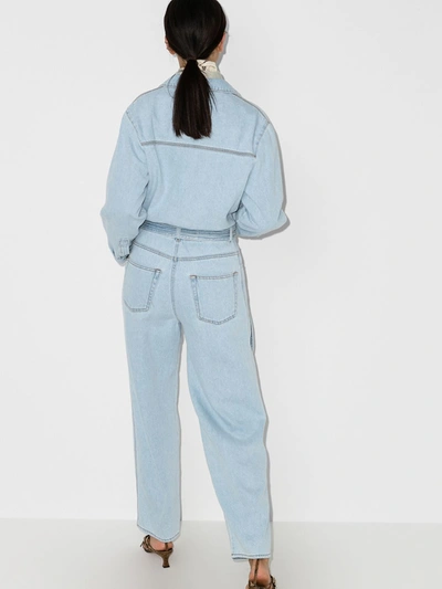 Shop Nanushka Lennon Denim Jumpsuit In Blue